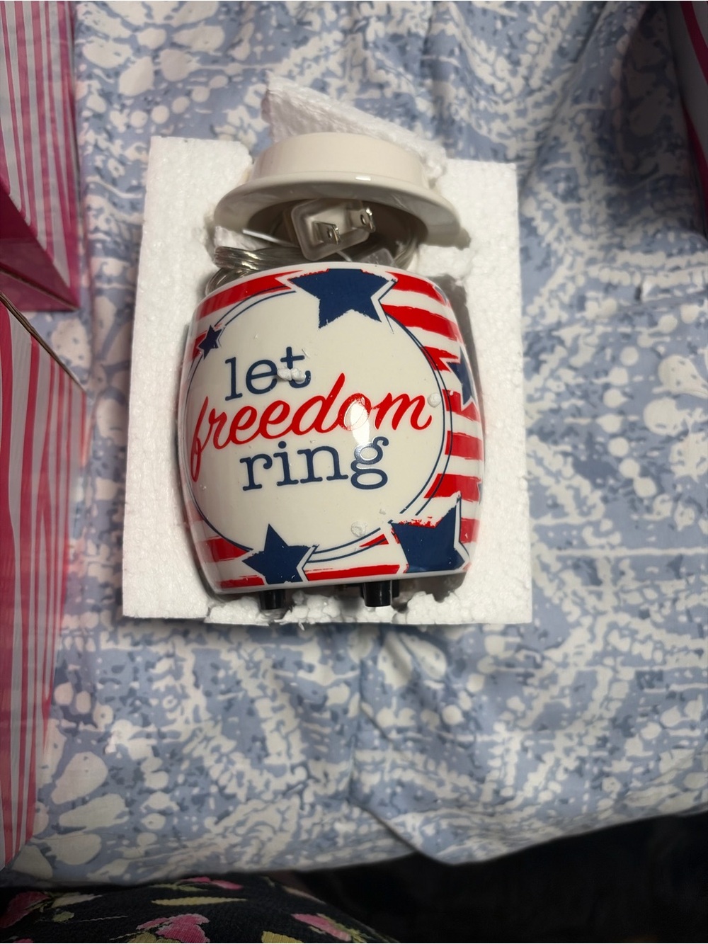 Pink Zebra Let Freedom Ring Patriotic Wax Warmer